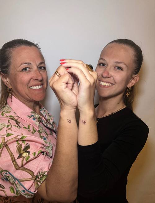 Amina with a client at KAZENTATTOO, Los Angeles