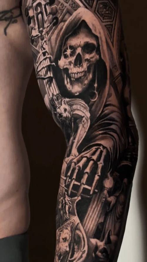 Video 10: black and grey tattoo work by Vladimir Kozachenko at KAZENTATTOO, Los Angeles